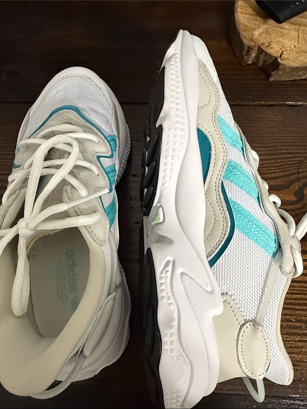 adidas Women’s White & Teal Retro-Style Sneakers